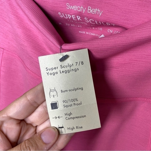Sweaty Betty Super Sculpt 7/8 Yoga Leggings in Camellia Pink - Picture 6 of 7
